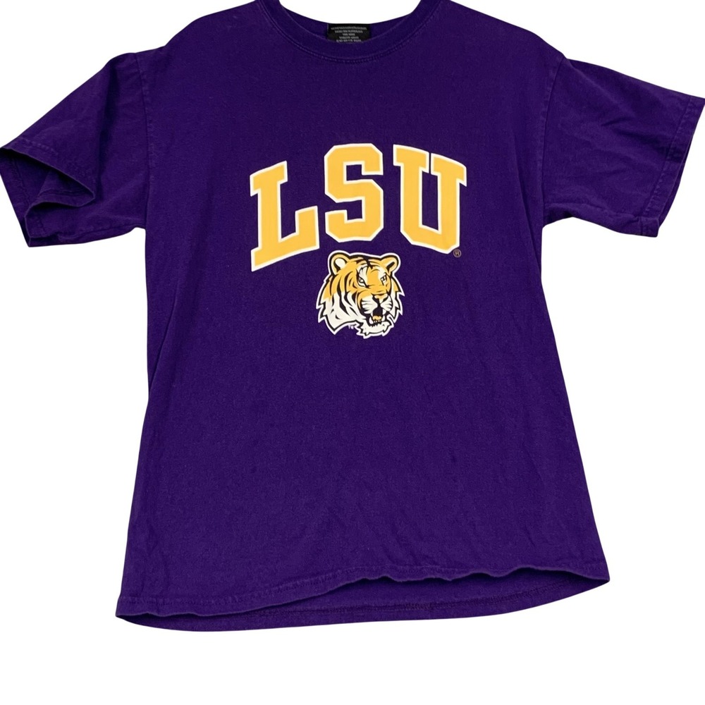 LSU Tigers Shirt Mens Medium Purple‎ NCAA Football Steve & Barry's Graphic Tee